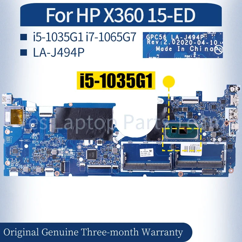 LA-J494P For HP X360 15-ED Laptop Mainboard L93870-601 L93868-601 i5-1035G1 i7-1065G7 Notebook Motherboard Tested