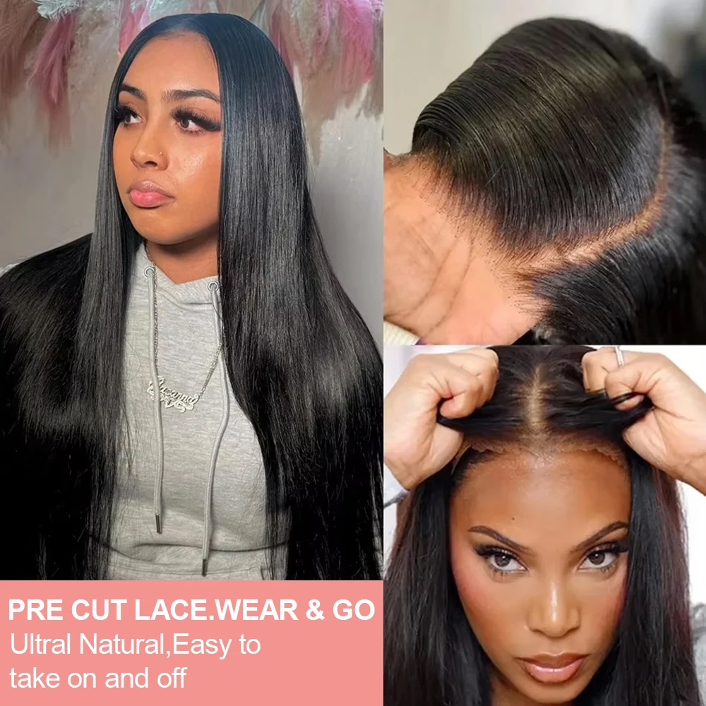 High-quality Vietnamese 250 Density 13x4 13x6 HD Lace Front Human Hair Wigs 30 40 Inch Bone Straight Human Hair Wigs Natural Pre Plucked Transparent Lace Frontal Wigs Pre Cut Glueless 5x5 Closure Wig Human Hair For Women