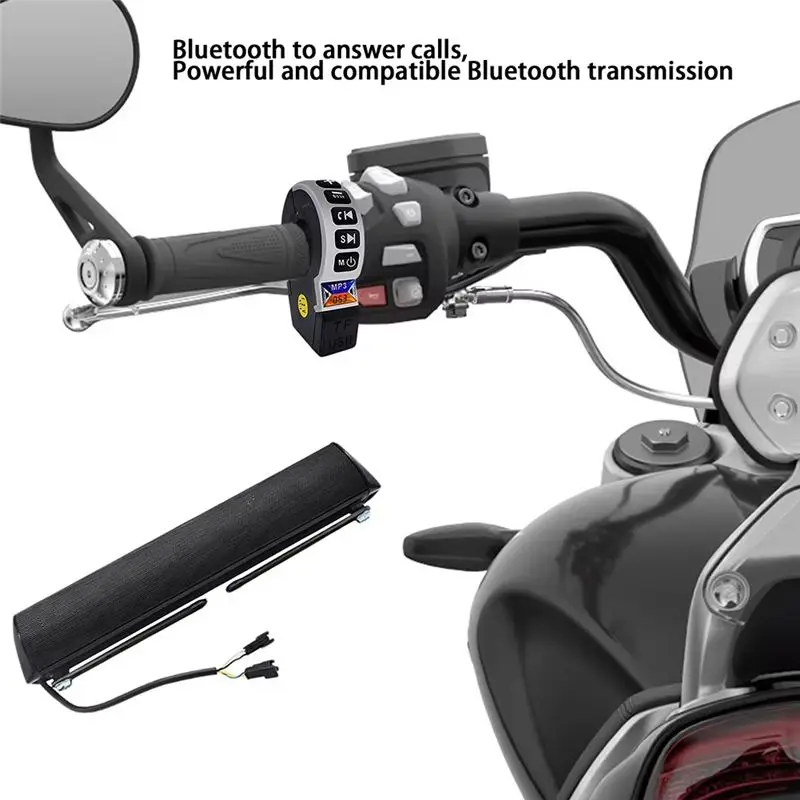 A56P-12V Motorcycle Speaker FM Motorcycle Radio Handlebar Mount Motorcycle Stereo Speaker