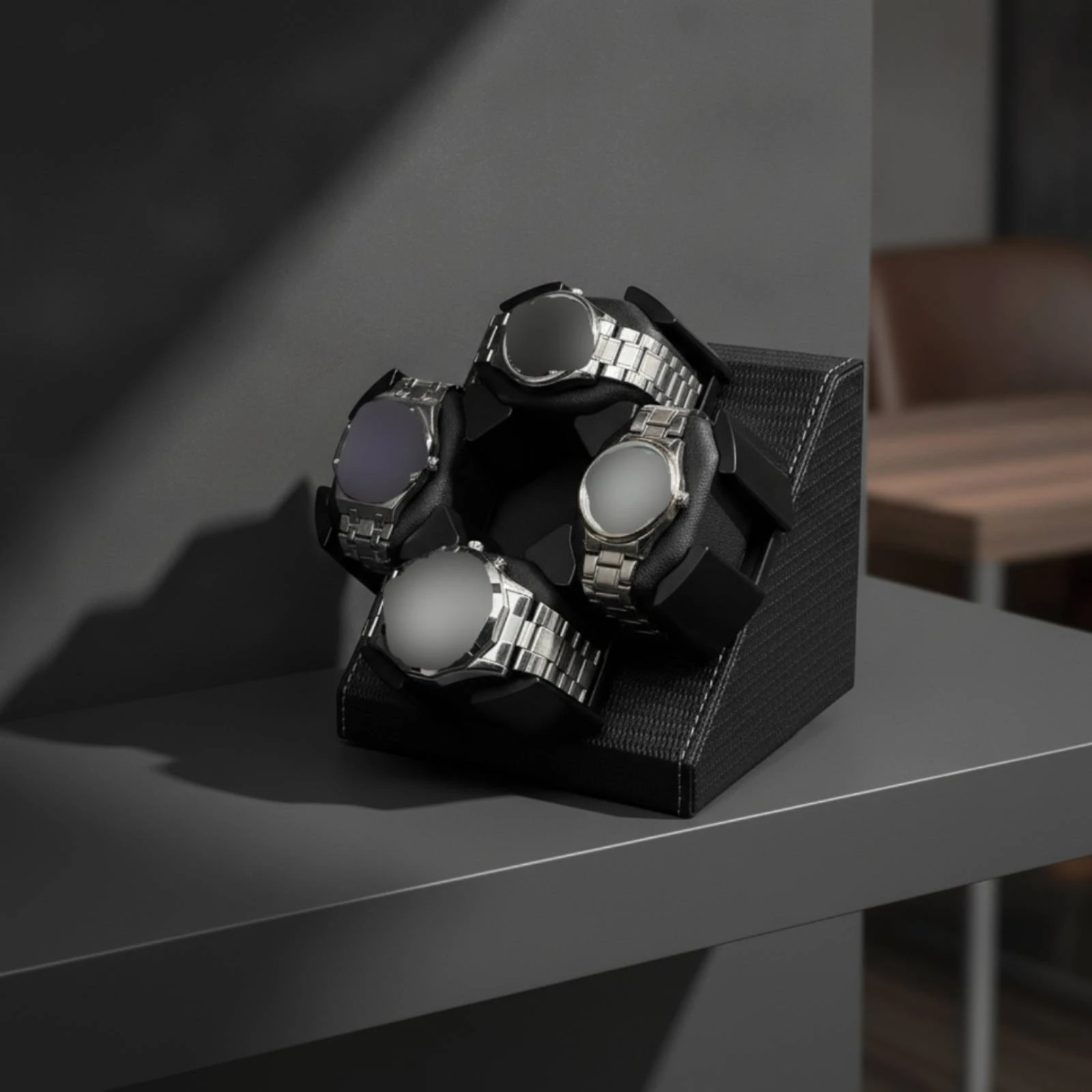 Automatic Watch Winder Super Quiet Watch Winder with Four Holders Silent Long-Lasting for Men, Desktop, Dressing Room