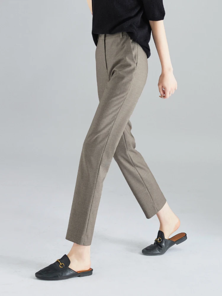 

Брюки женские прямые Harlan от Brand Outlet, укороченные, повседневные, весна-осень, с высокой талией, с декоративными элементами, для офиса и повседневной носки