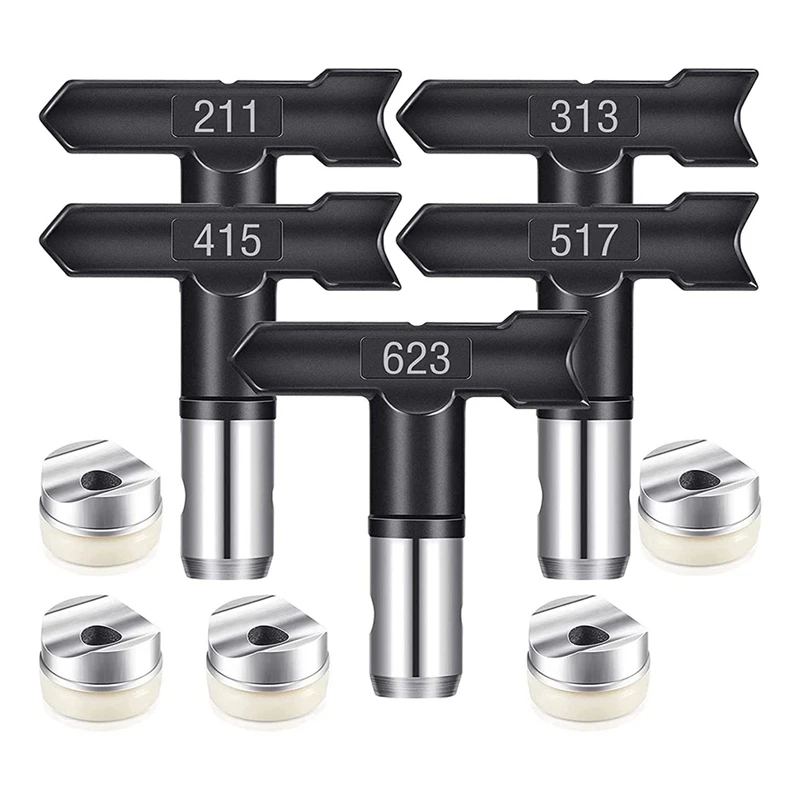 

Spray Nozzle Reversible Spray Tips Airless Paint Sprayer For Homes Buildings Garden Decks Fences (211,313,415,517,623)