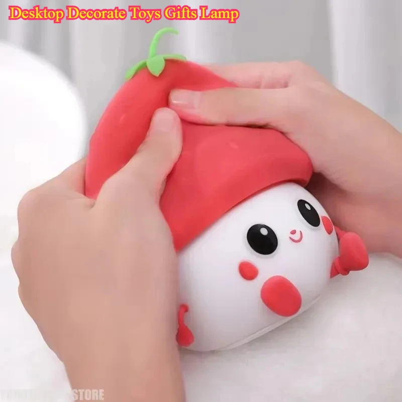 

Настольные украшения, игрушки, подарки, лампа-новая клубничная остановка, забавный силиконовый ночник для детей