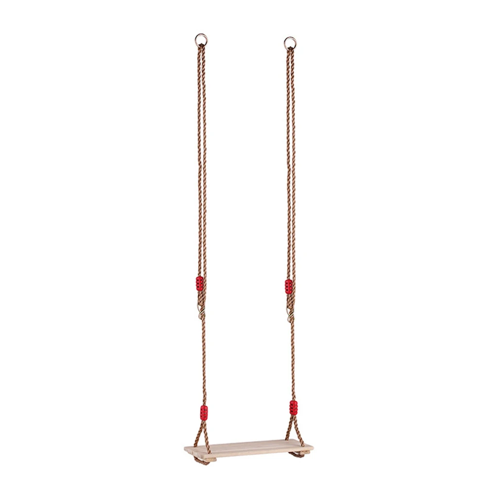 

Four Plate Swing Set Hanging Seat Wooden Kids Indoor Outdoor Non Slip Rope Toy Swing Safe Comfortable Play backyard