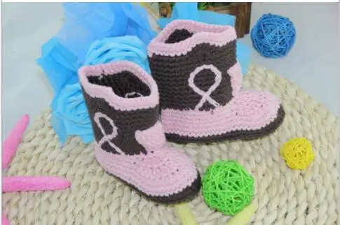 

Special clearance- handmade Crochet Baby boys Boots 100% cotton Baby girls Cowboy boots Size: 11cm,12cm