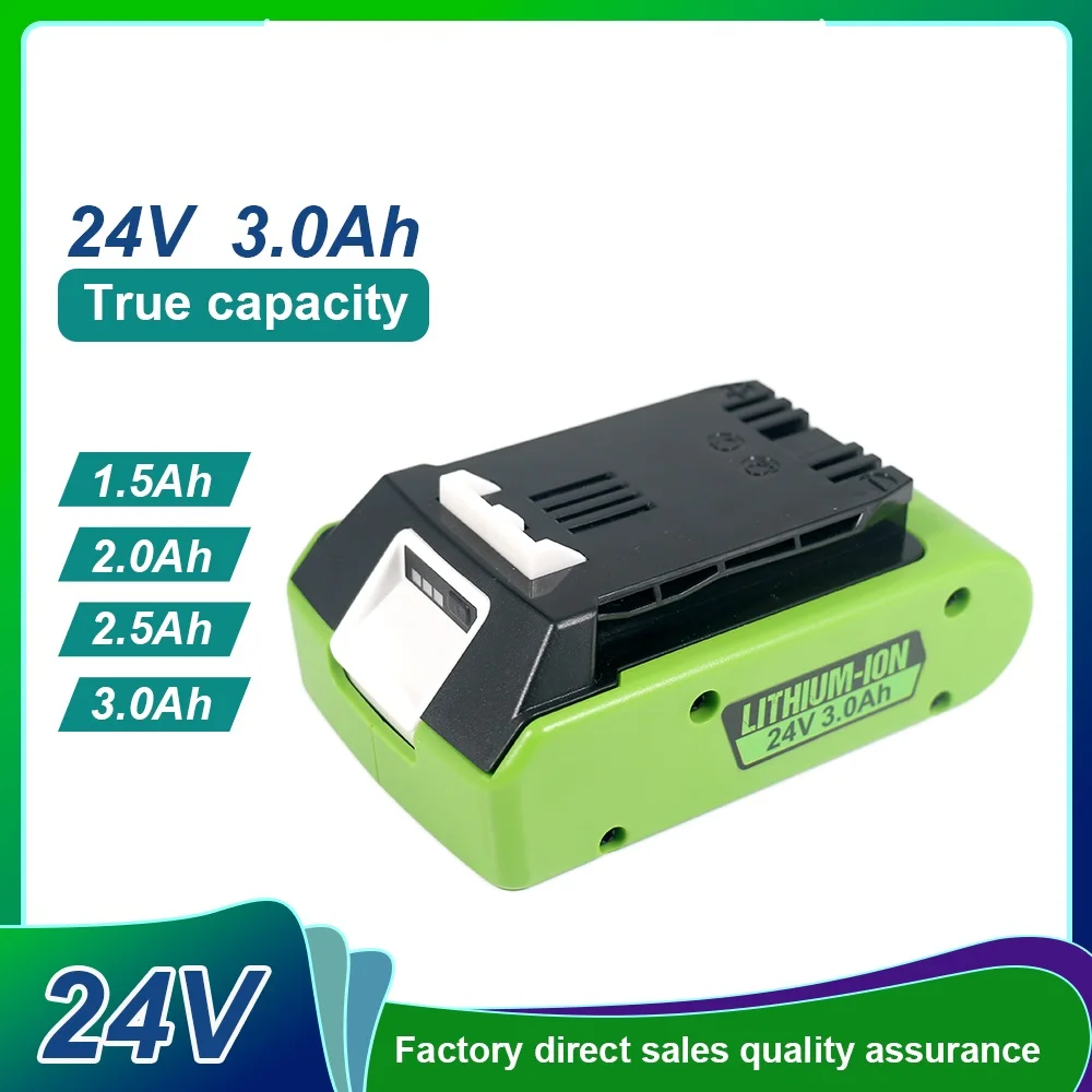 

24V 3Ah 2.5Ah Li-ion battery replaceable Greenworks 24V29842 29852 29322 20362 MO24B410 MO48L4211 power tool power supply
