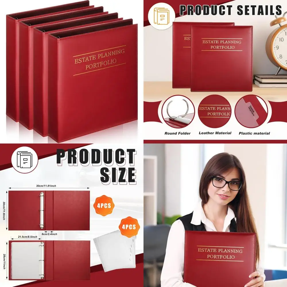 portefeuille-de-planification-immobiliere-classeur-a-3-anneaux-avec-titre-dore-et-onglets-d'index-11-x-118-x-24-pouces-cuir-pu-orgue-de-grande-capacite