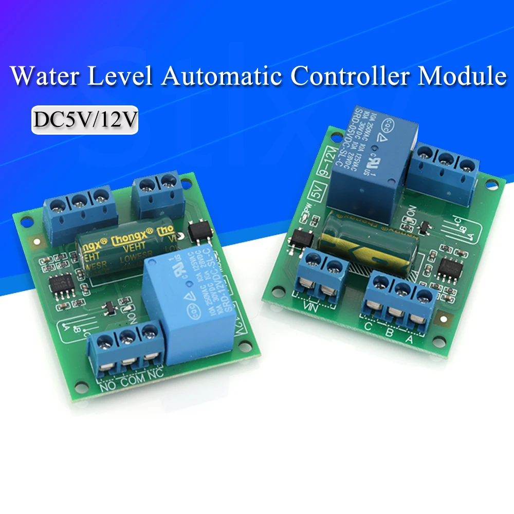 NE555 5V/12V Water Level Automatic Controller Liquid Sensor Switch Solenoid valve Motor Pump automatic control Relay Board