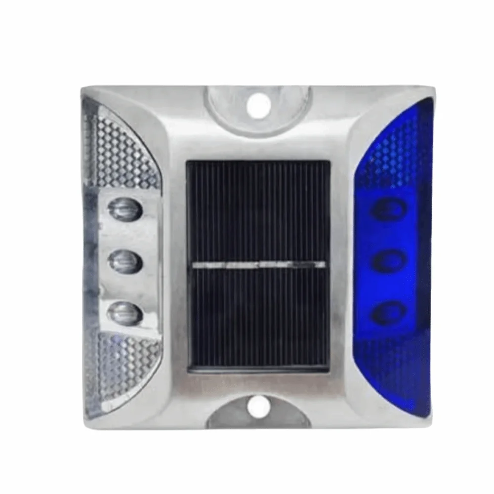 Solar Powered Solar Road Stud Light Outdoor Lighting Portable Traffic Marker Light Double Side Durable Solar Energy Spike Lights