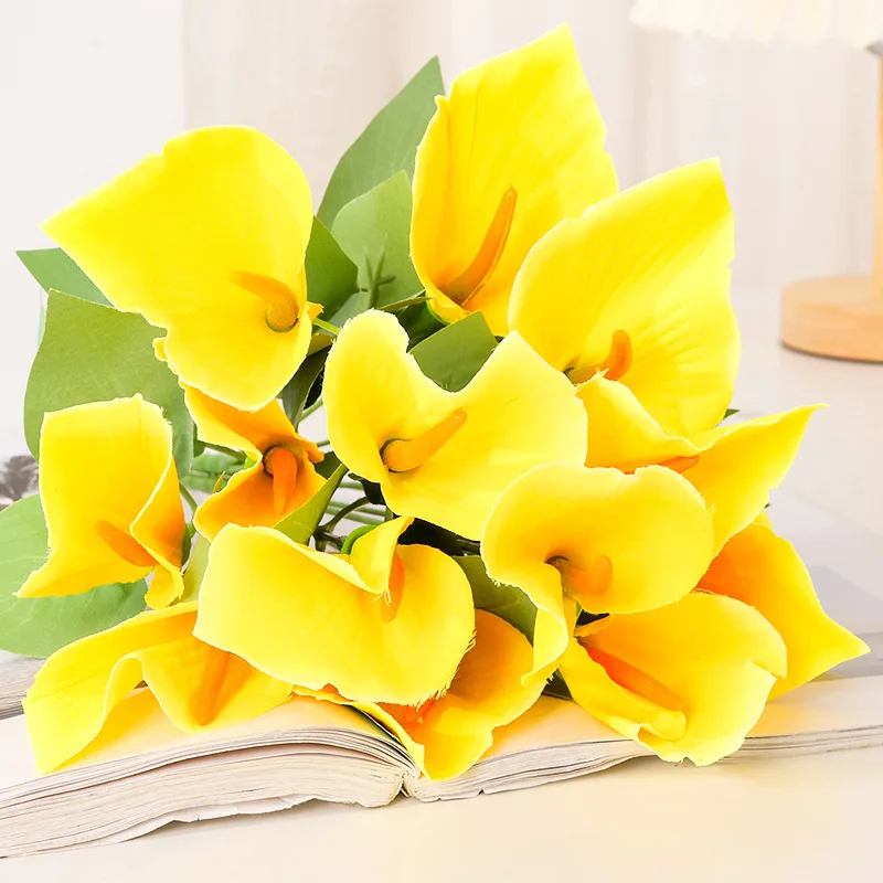 7 Heads Artificial Colorful Horseshoe Lotus Home Room Decoration Bride Wedding Party Bouquet Decor Fake Flower Vase Accessories
