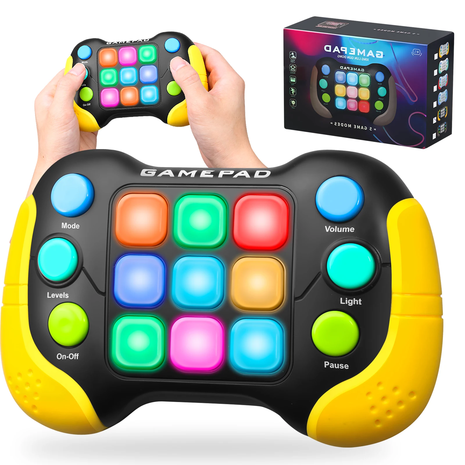 

Электронная всплывающая игра с подсветкой, игрушки-непоседы, портативные игры для детей и взрослых, кнопочные геймпады, пресс-игры, 5 режимов