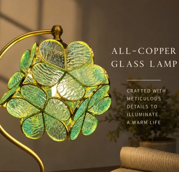 WWPPU Vintage Petal Table Lamp Creative Decor Ambient Bedside Night Light For Bedroom Illumination
