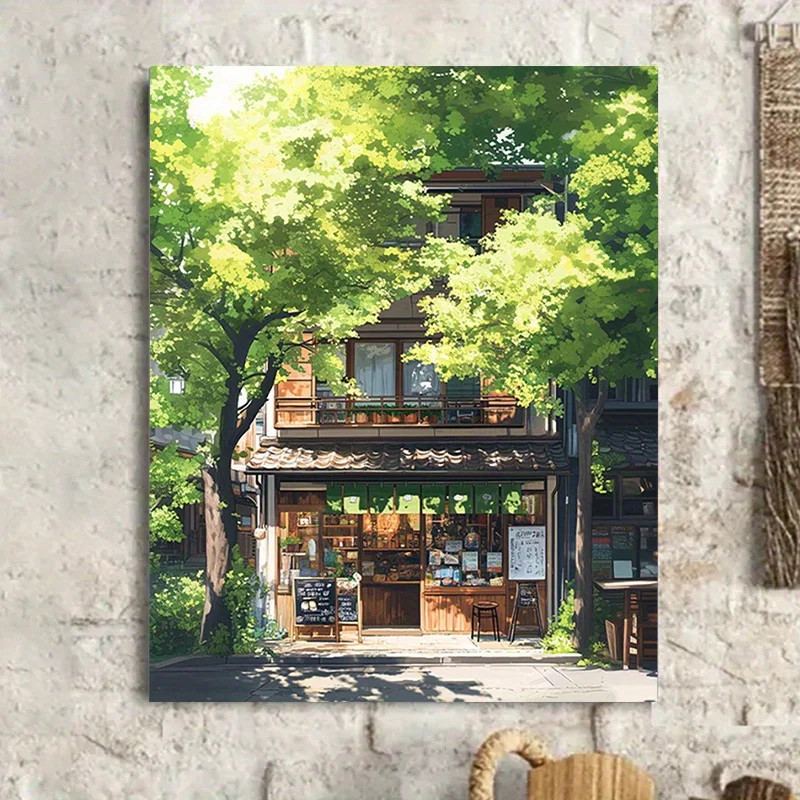 New Arrival Number Oil Painting Cityscape Kit Unframed Canvas Painting By Numbers DIY Handmade Artwork Wall for House Decor