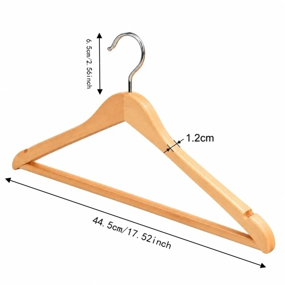 New Durable Wood Hangers Swivel Hook Notches Design Wooden Clothes Hangers Hanging Smooth Non-Slip Coat Hangers Closet Storage