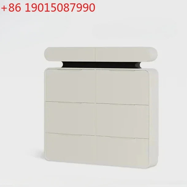 N French Style Simple Retro Ultra-Thin Tilting Shoe Cabinet Design Home Doorway Ultra-Narrow Shoe Cabinet