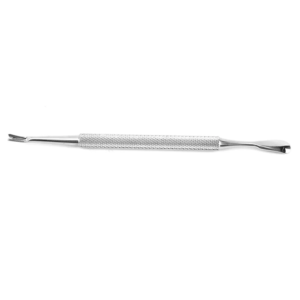 

2pcs Stainless Steel Cuticle Remover Professional Dead Skin Tool For Pedicure Nail Art Silver Durable Manicure Set V-Shaped