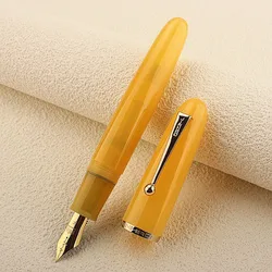 Jinhao 9019 Fountain Pen Limited Heartbeat M Nib Jade Yellow Transparent Barrel for Calligraphy Signature Gift Box