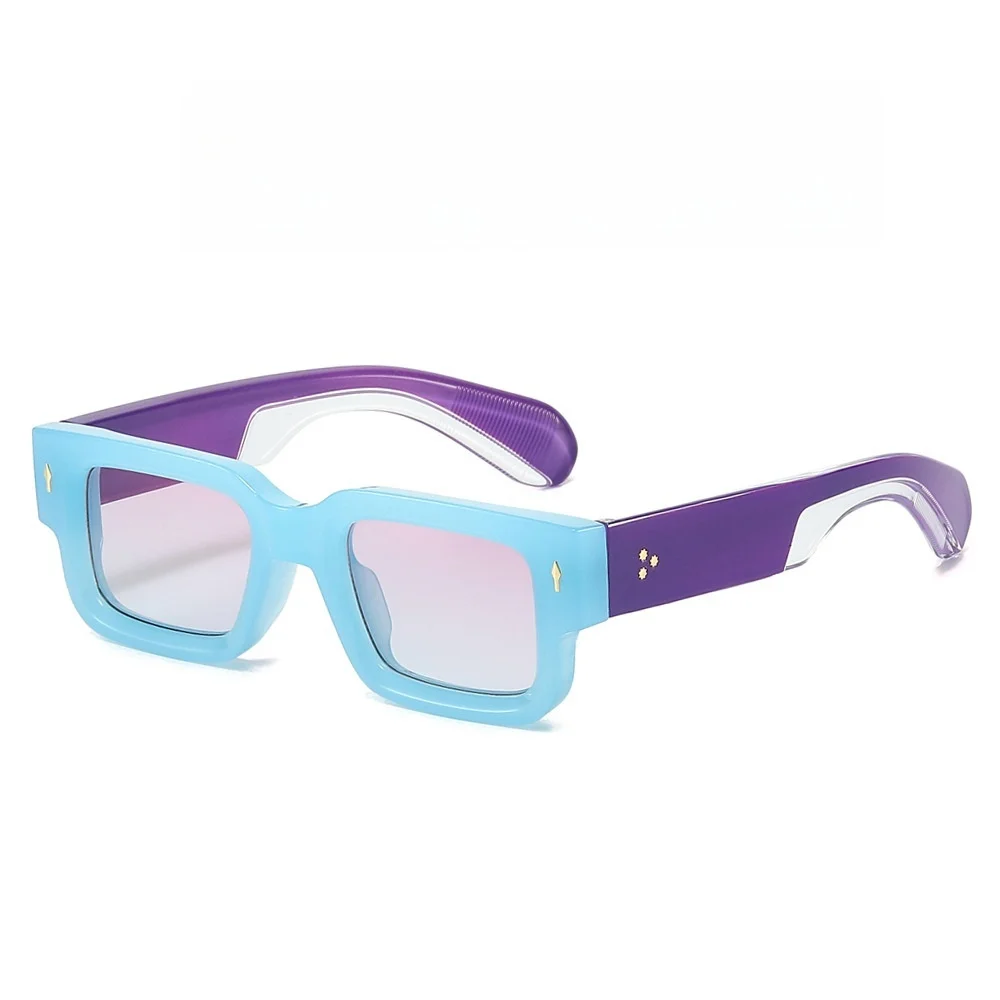 Retro oranje vierkante zonnebril UV400 antireflectiebril Modieuze veiligheidsbril voor mannen en vrouwen