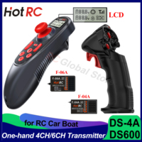 HotRC DS4A DS600 4/6 Channels One-handed Operation RC Radio Transmitter with Receiver for RC Car Boat Robot Airplane Toys