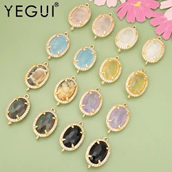 YEGUI MD81,jewelry accessories,18k gold plated,copper,natural stone,hand made,charms,diy pendants,jewelry making,4pcs/lot
