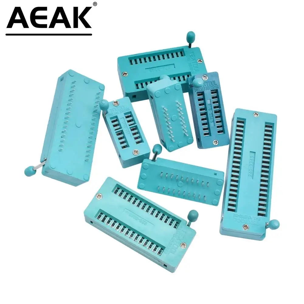 14Pin 16Pin 18Pin 20Pin 24Pin 28Pin 32Pin 40Pin 2.54MM DIP Universal ZIF IC Socket Test Solder Type IC lock seat zif socket AEAK