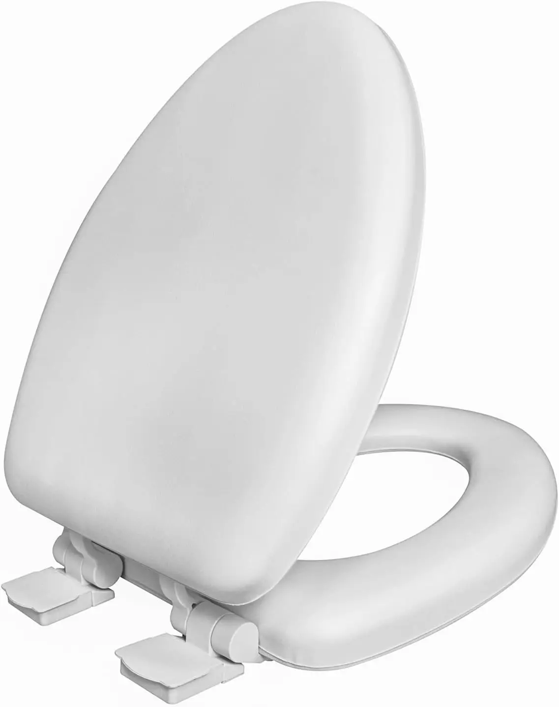 

Soft Cushioned Elongated Toilet Seat with Slow-Close Lid, Quick-Release Hinge, Easy to Clean and Change in White