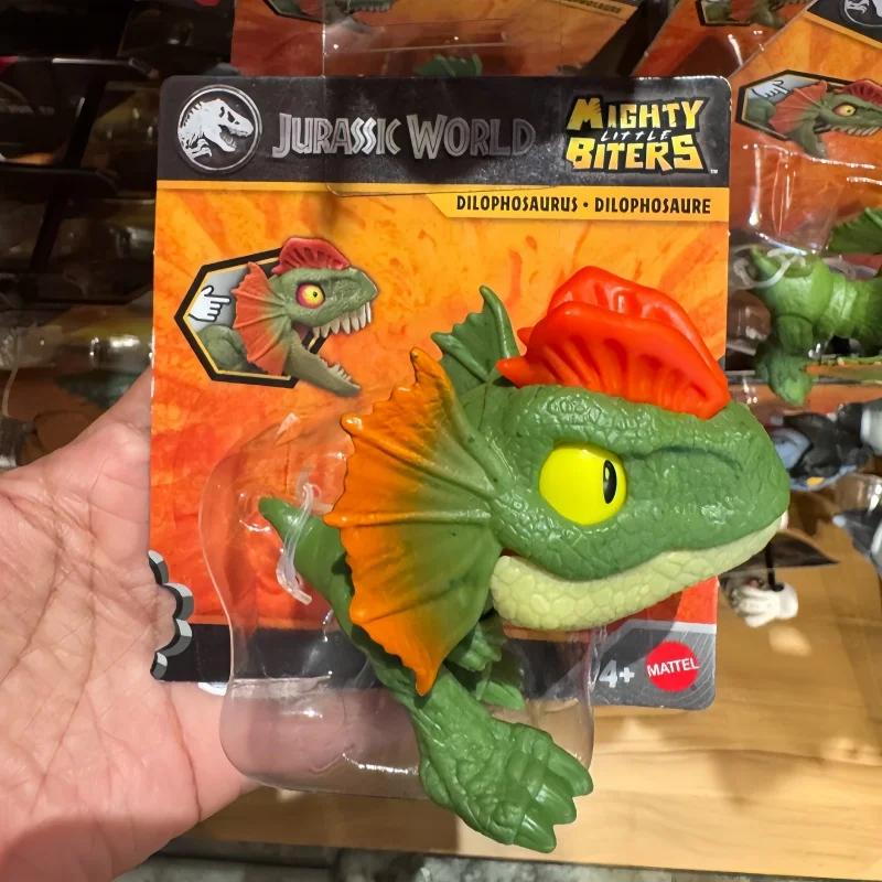 Original 2026 Mattel Jurassic World Mighty Little Biters Dinosaur Dilophosaurus Spinosaurus Figures JFC86 Birthday Gift Toys