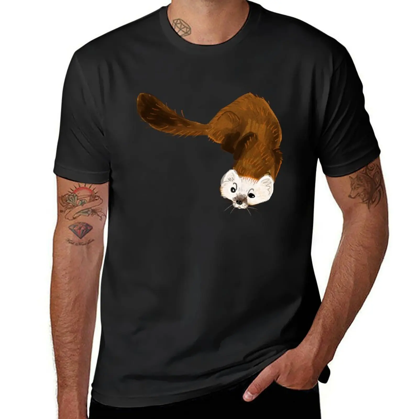 American Pine Marten T-Shirt graphics anime clothes for a boy big and tall t shirts for men