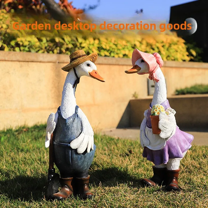 

Wholesale of courtyard and garden decoration table ornaments, creative birthday gifts, home decorations, duck resin handicrafts