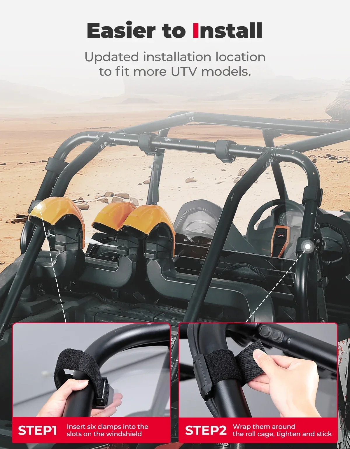 UTV Rear Clear Windshield PC Hardened Compatible with Polaris RZR XP 1000 /RZR XP 4 1000 2014-2022 2023 4 Seater Full Windscreen