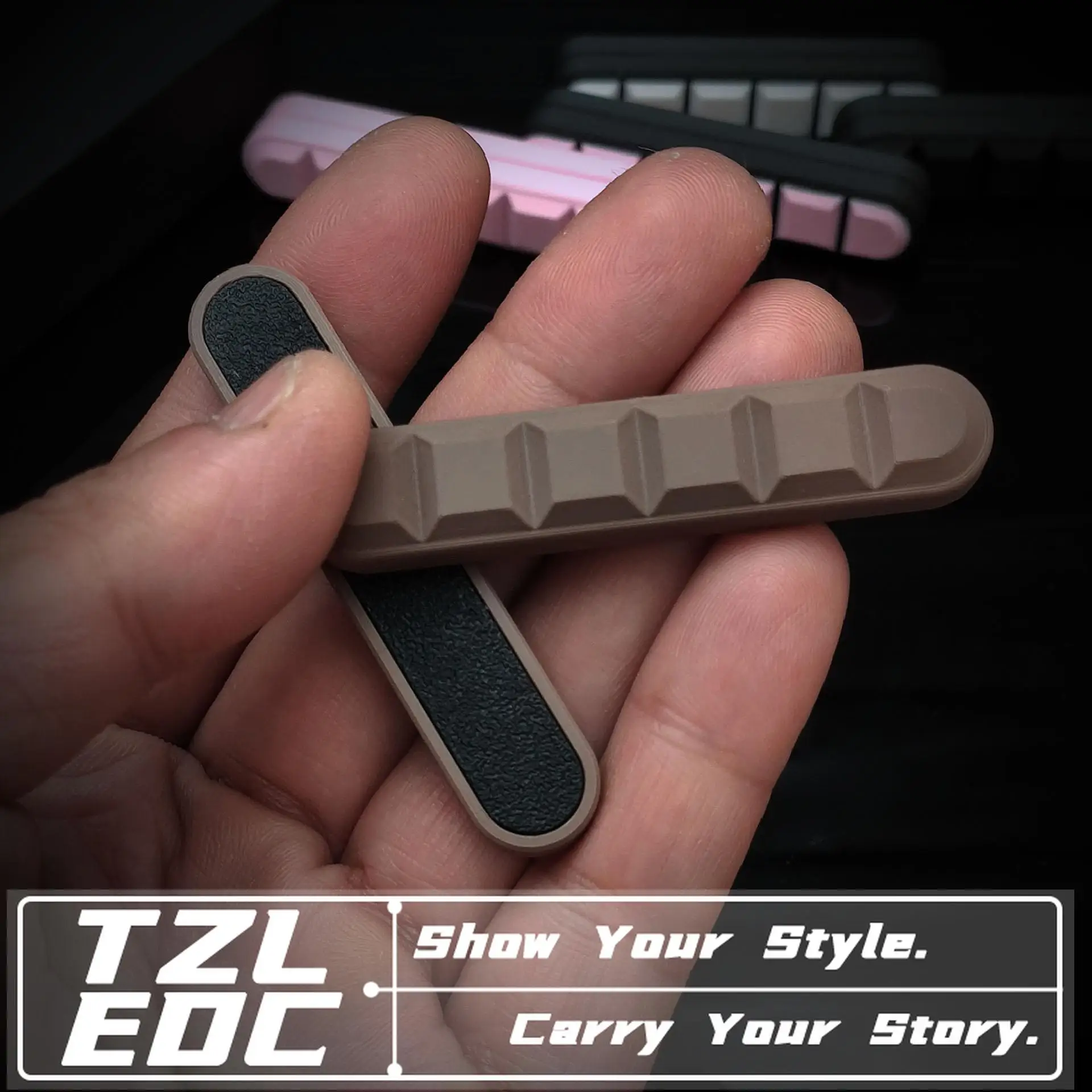 オリジナルチョコレートバー型edcプッシュスティック、無限移動プッシュスライダー、3dプリントストレス解消フィジェットハンドトイ