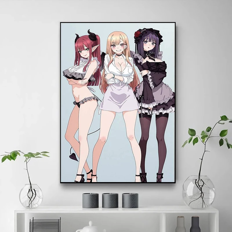 

Kawaii Anime Girl Kitagawa Marin Poster My Dress Up Darling Poster Decor for Room Decorative Picture Gift Interior Paintings Bar