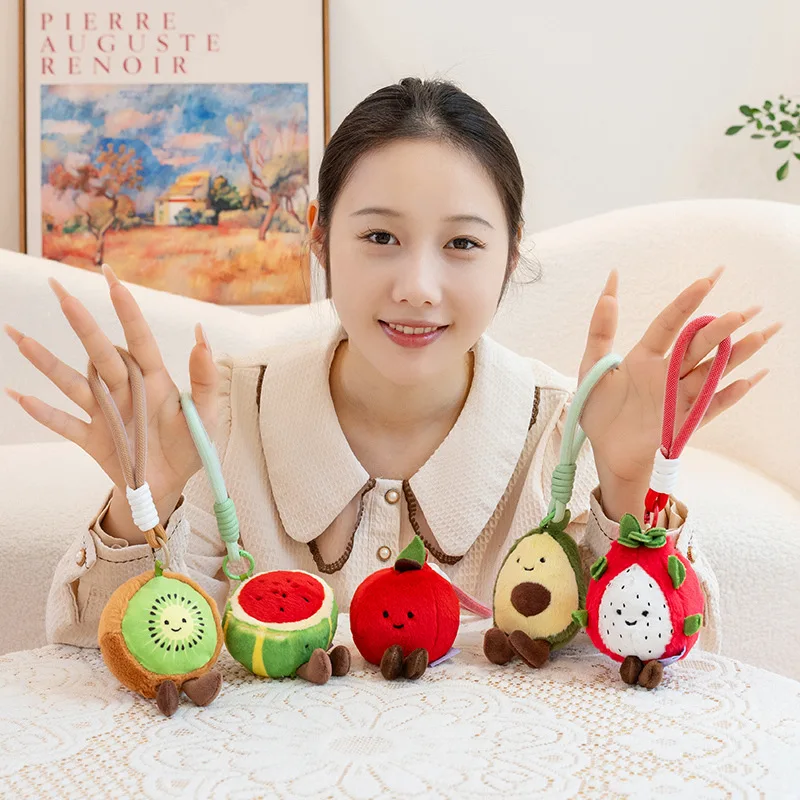 エコフルーツペンダントドール アップル ドラゴンフルーツ パイナップル おもちゃ ドリアン ライチ ココナッツ ぬいぐるみ オレンジ ストロベリー キウイフルーツ ブルーベリー