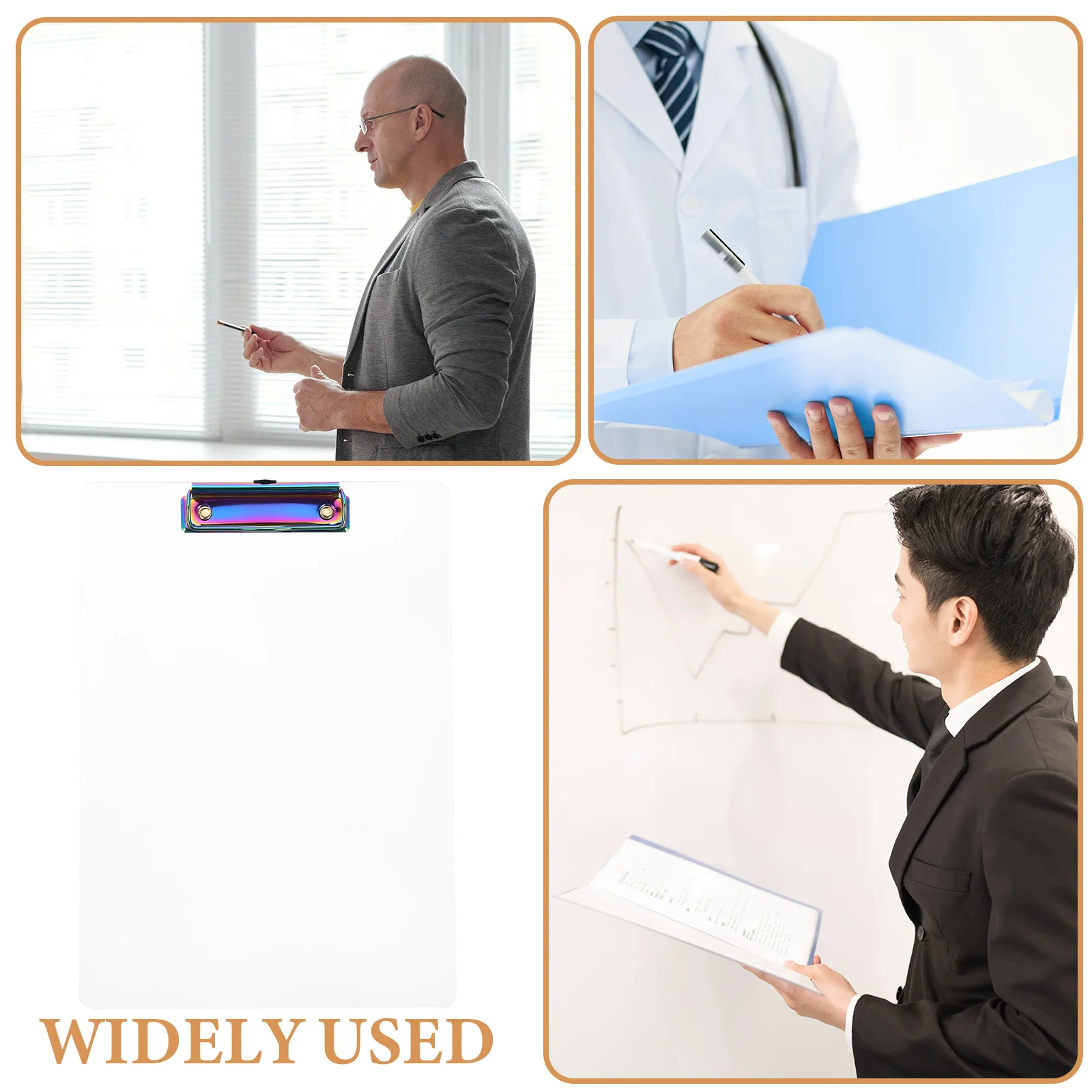 Multipurpose Transparent Folder Office Clear File Clipboard Acrylic Iron Writing Pad