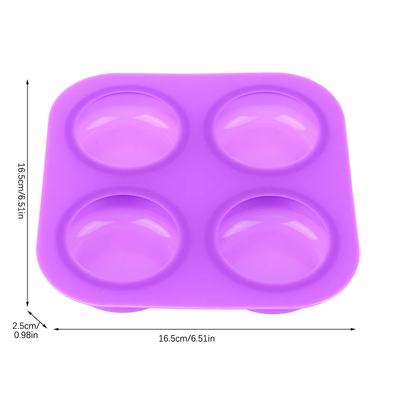 1Pc 4 Cavity Silicone Soap Mold DIY Handmade Craft Cake Decorating Tools Tray Easy To Demould Round Circles Soap Mold