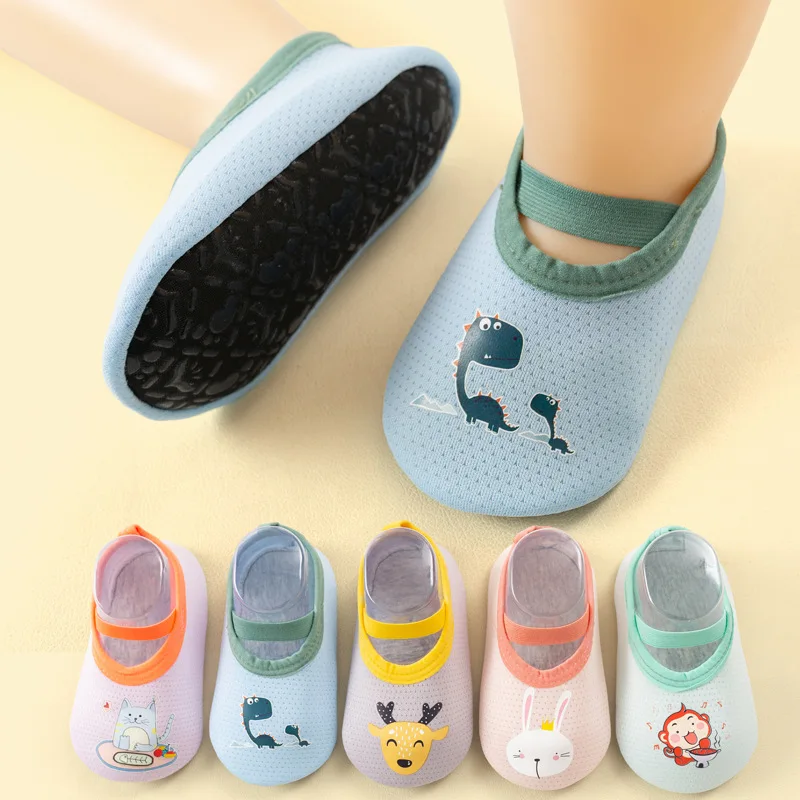 

1 Pair Boys Girls Kids Cartoon Animal Pattern Cute Cotton Socks Anti-skid Socks Toddlers Baby Floor Socks for 0-5 Years