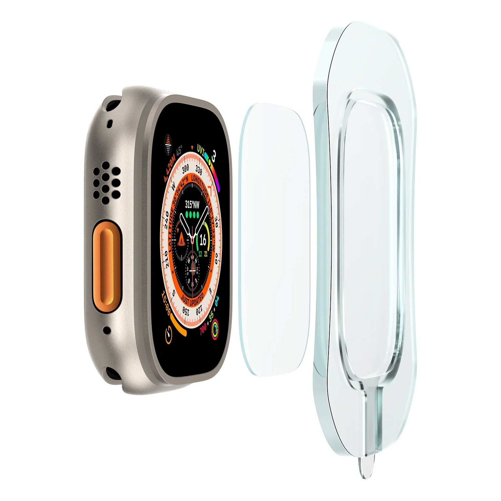 Apple Watch用スクリーンプロテクター,超薄型,49mm,自動スティックフィルムツール付き,iwatch ultra pro用アクセサリー