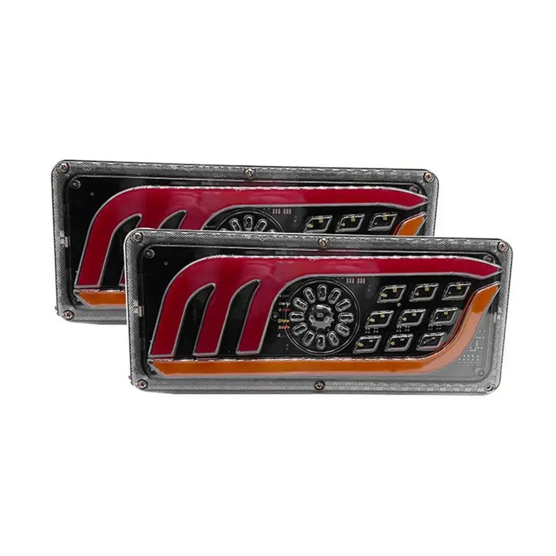 

A13Z-2PCS LED Truck Tail Light Turn Signal Rear Brake Lights Reverse Signal Lamp Trailer Lorry Bus Caravan Warning Lamp