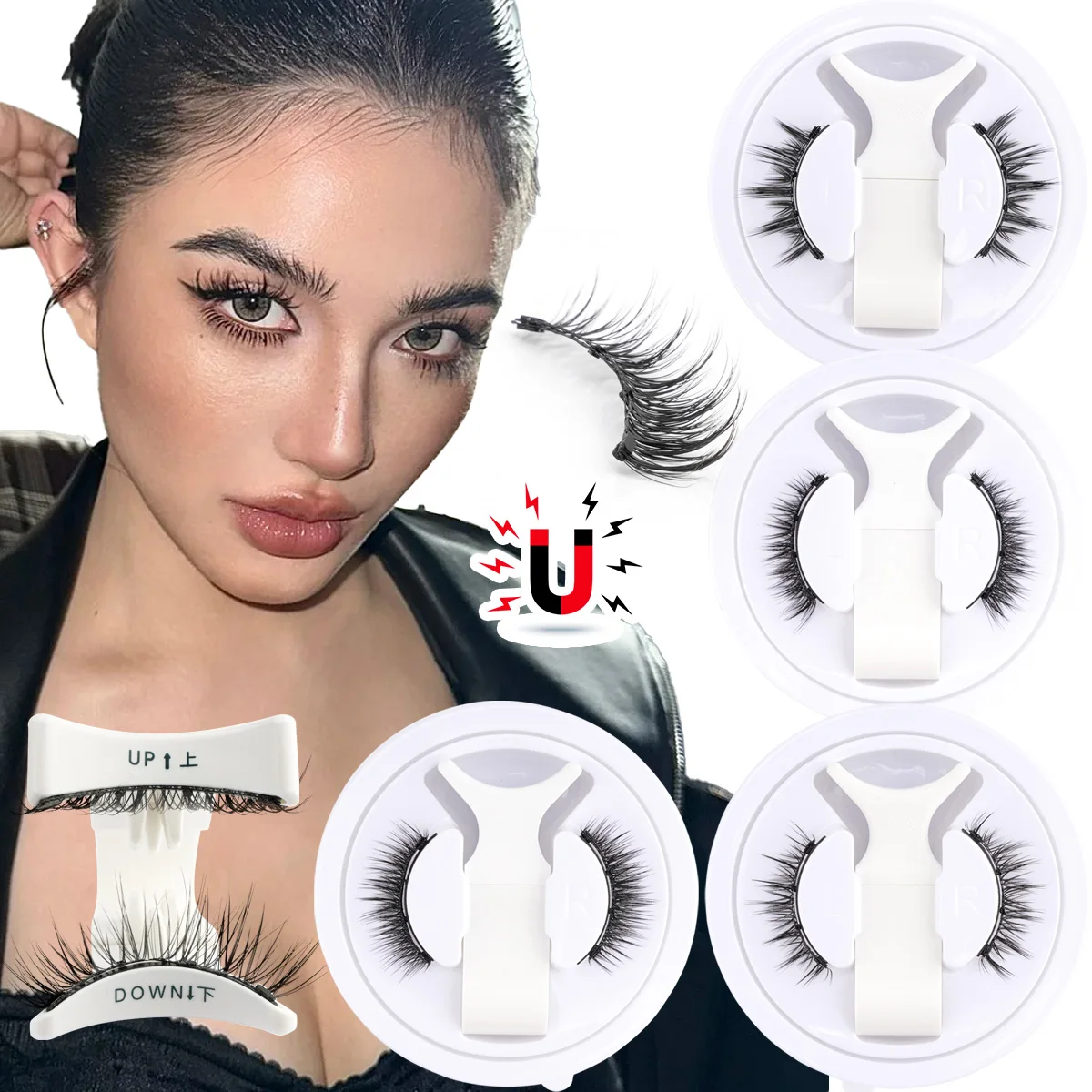 Hurtownia 5/1 Para Magnetycznych Rzęs z Zestawem Pęset, Wielokrotnego Użytku Magnetyczne Przedłużanie Rzęs, Naturalny Efekt Podkręcenia, Sztuczne Rzęsy do Makijażu