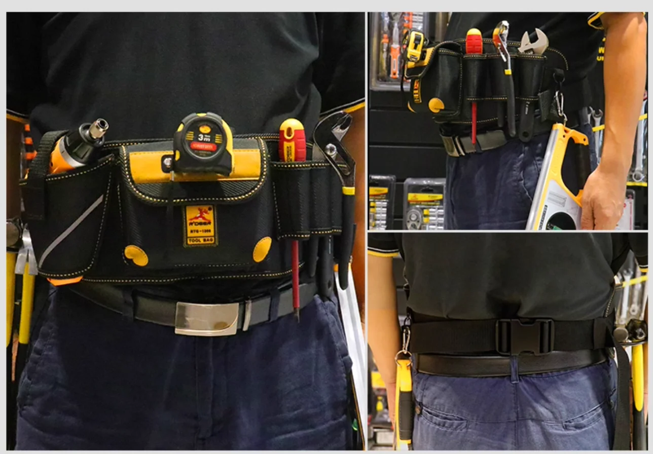 R'DEER أداة 57x16 سنتيمتر قسط الخصر حماية الخصر حقيبة أداة حقيبة كهربائي سميكة مقاوم للماء أكسفورد حقيبة أداة حقيبة