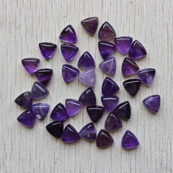 Good quality Fashion natural amethyst stone triangle shape cabochon beads 10mm for jewelry making wholesale 30pcs free shipping