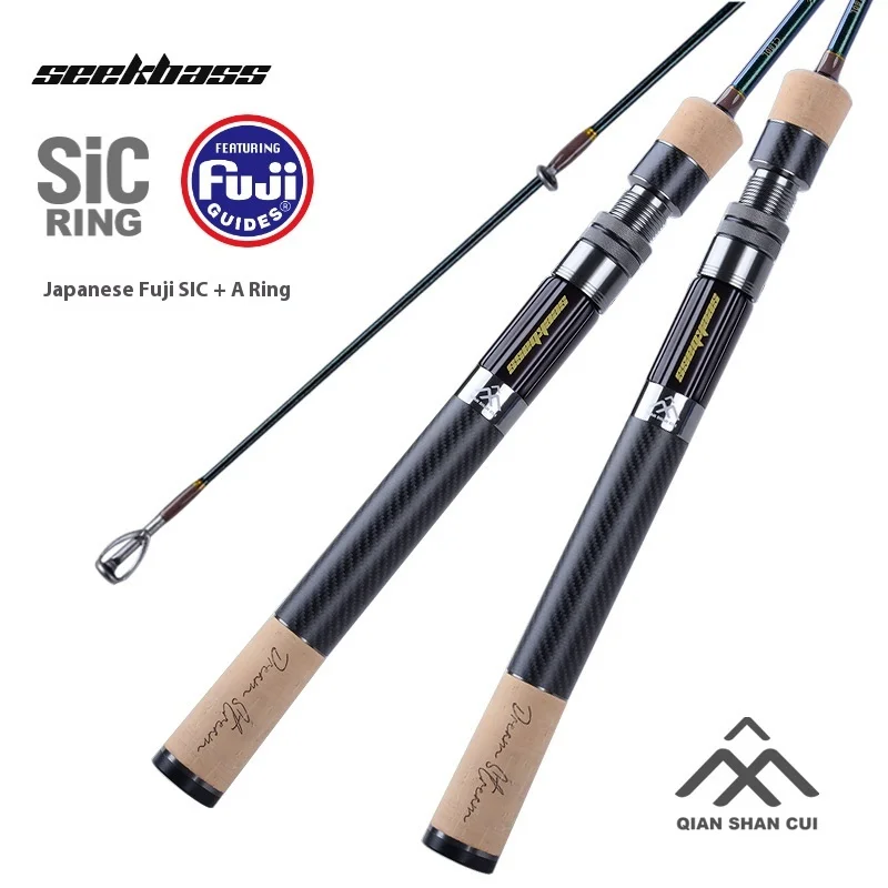 SEEKBass caña de pescar madera maciza con anillas Fuji SIC - imagen 2