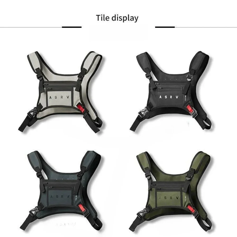 Taktische Sport-Brusttasche, Verstellbare Multitaschen-Laufweste, Leichte Outdoor-Fitness-Handyhalter-Westentasche – Detail 12