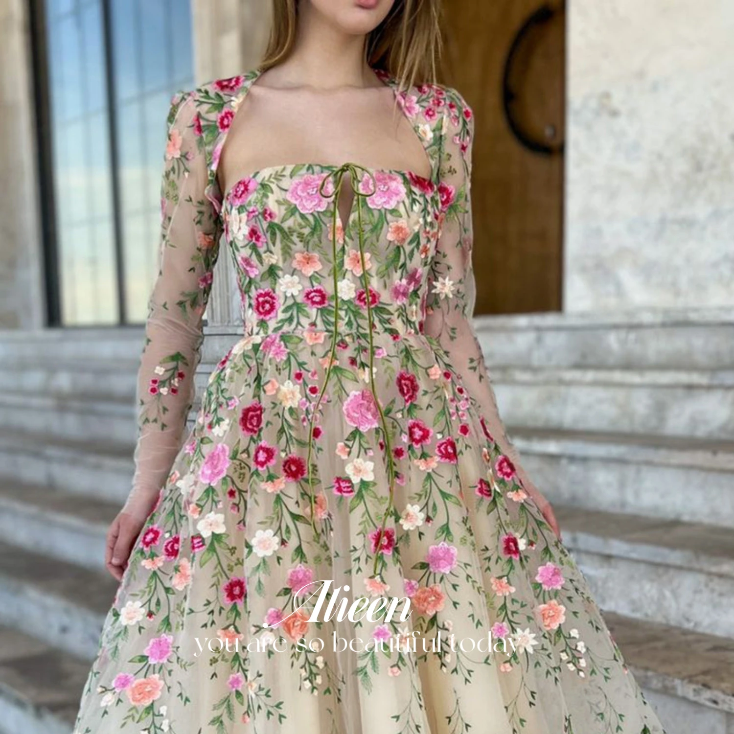 

Aileen Flowers Party Dresses for Prom Fairy Skirt Women's Party Dress Es Strapless Graduation Gown Luxury Dresses Evening 2024