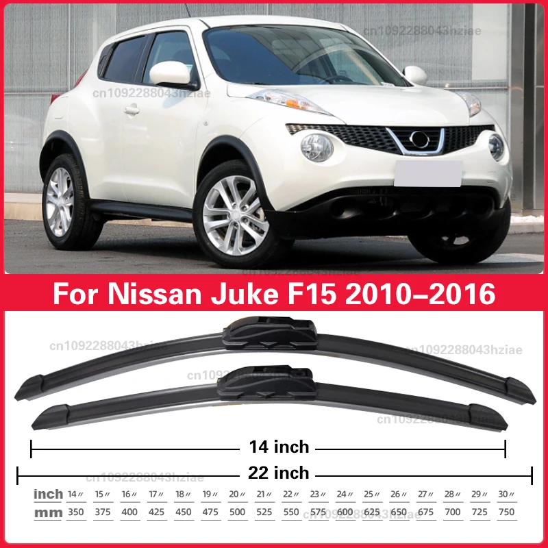 Frontwischerblätter für Nissan JUKE F15 2010–2016 Fenster Windschutzscheibe Autozubehör 2011 2012 2013 2014 2015
