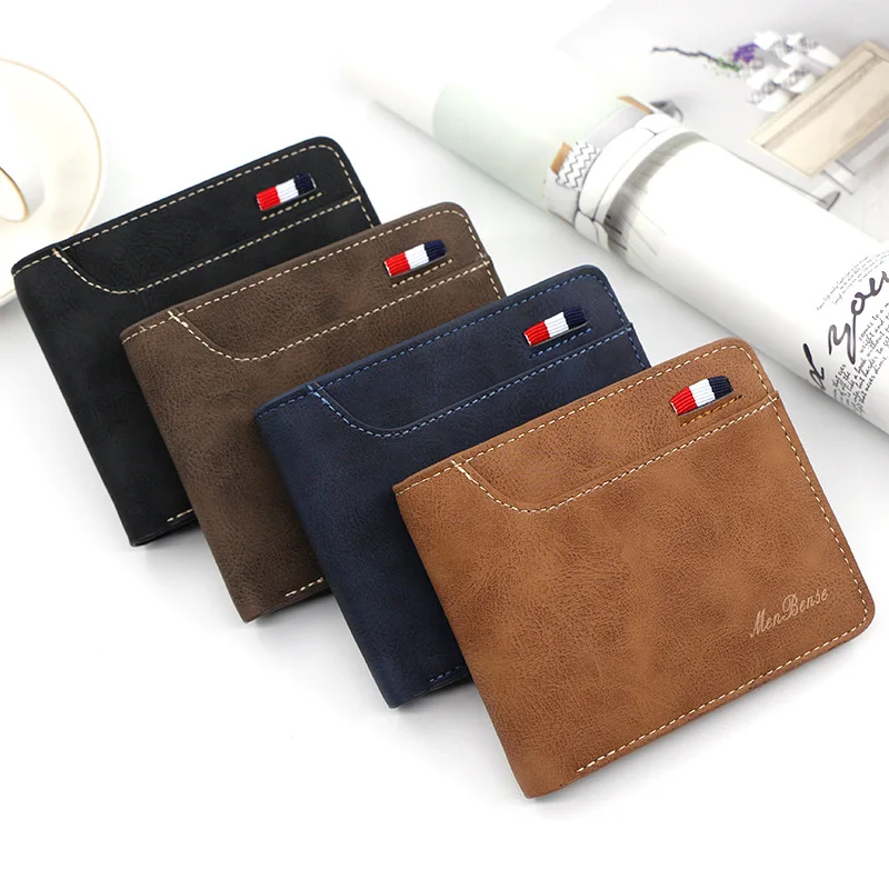 Short Men Wallets Clutch Card Holder Coin Pocket cartera hombre Mens Wallet New Fashion Brand Photo Holder Small Male Purses