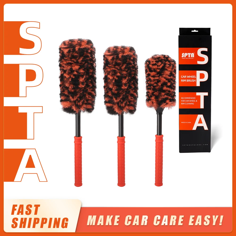 

SPTA Rim Cleaner Brush 3 Pcs Set Synthetic Ultimate Wheel Brush Set Car Microfiber Wheel Brush for Cleaning Wheels Rim and Tire