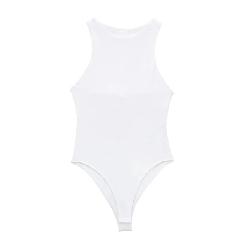 MUJER 2025 Black White Body Woman Sleeveless Tight Bodysuit Women Summer Y2k One Piece Bodysuit Lingerie Sexy Tops For Women