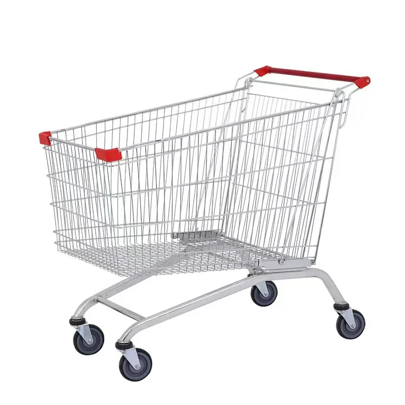 Wholesale metal European shopping cart factory warehouse trolley supermarket tally sorting cart 340L Zhiming trolley