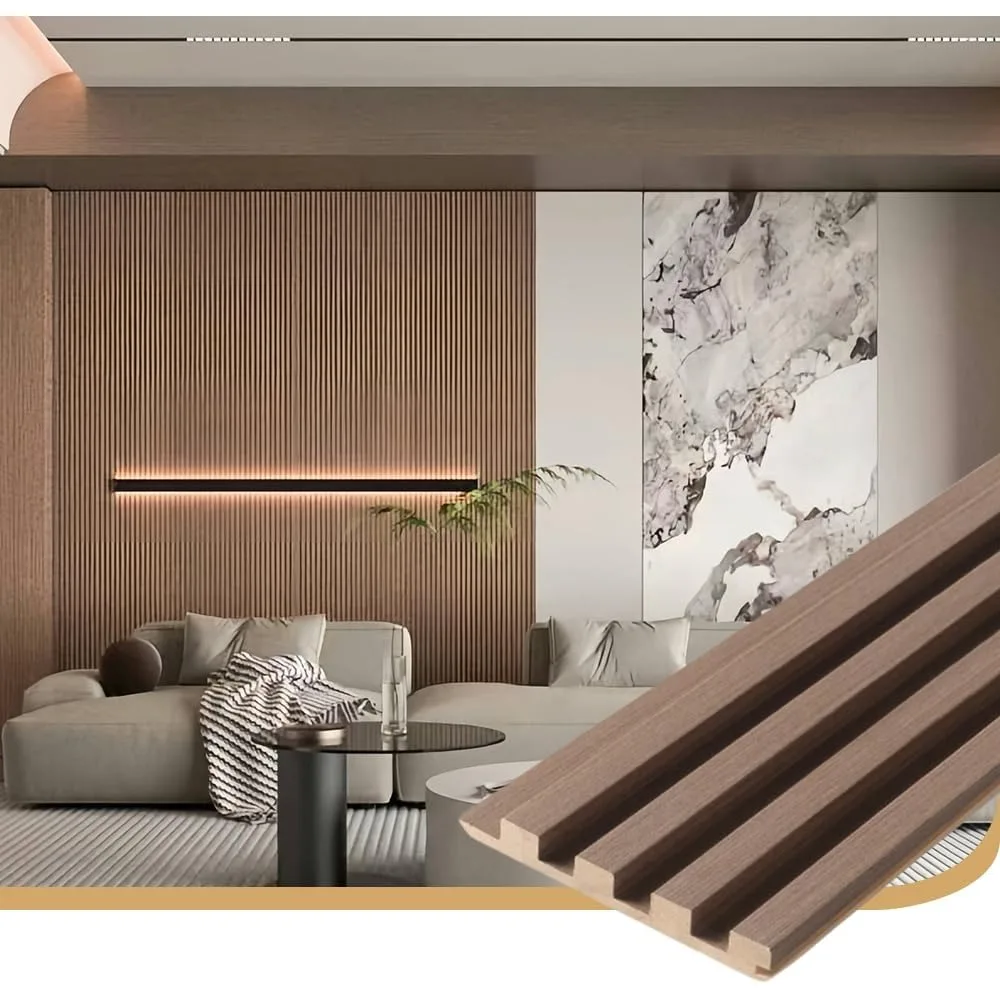 Akustyczne panele ścienne z drewna na ściany i sufit, 3D, karbowane, dźwiękochłonne, wygłuszające, z wykończeniem drewnianym, 108×6